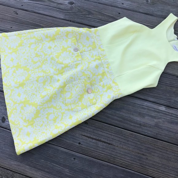 River Island Women Dress Yellow Front Two Pocket - Picture 1 of 8